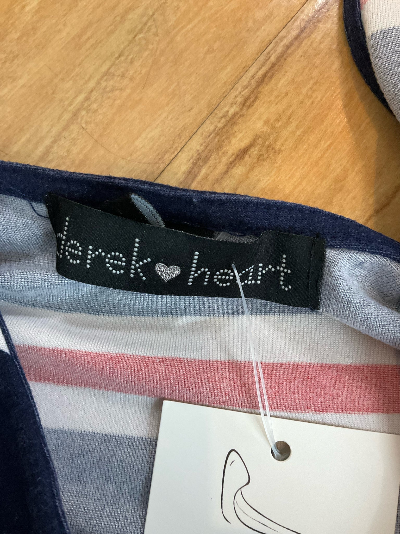 Derek Heart Rebel Heart Striped Bodycon Midi Dress Size Large