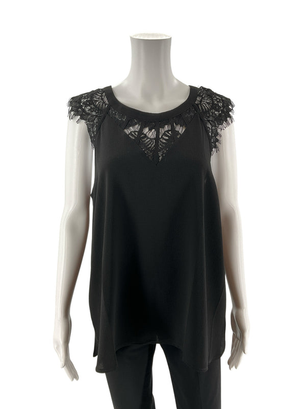 41 Hawthorn Black Lace Pre-Owned Ladies Top - Size Large