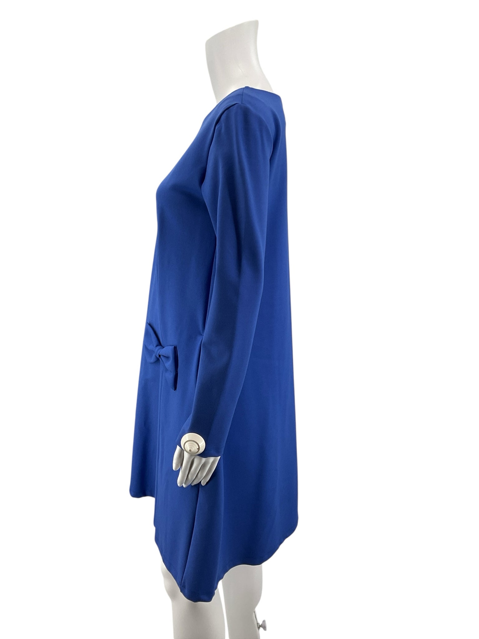 Le Muse Cobalt Blue Asymmetrical Bow Tunic Dress Size Small
