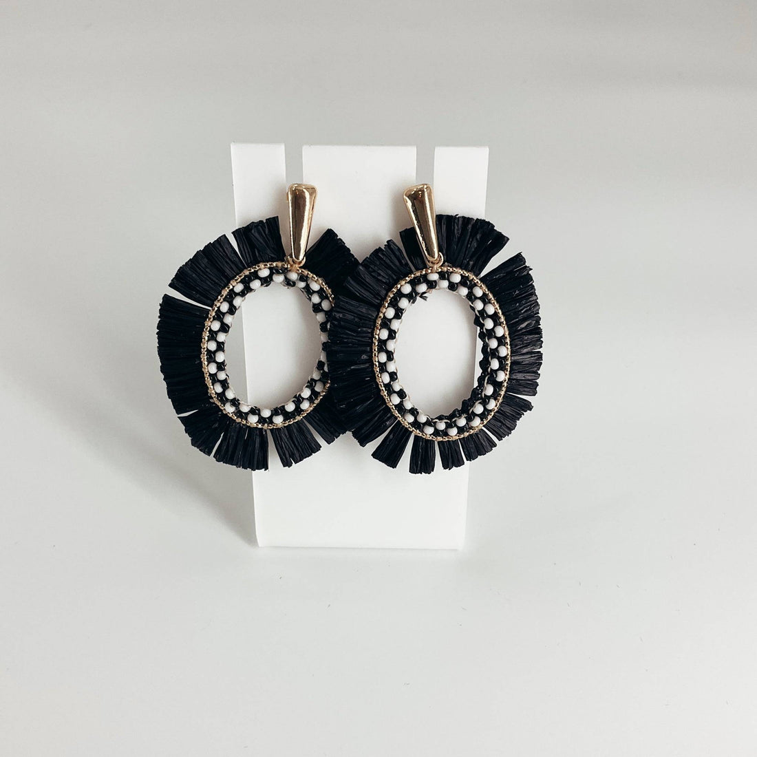 Black and White Circle Stud Earrings - Margaret’s Fine Consignment