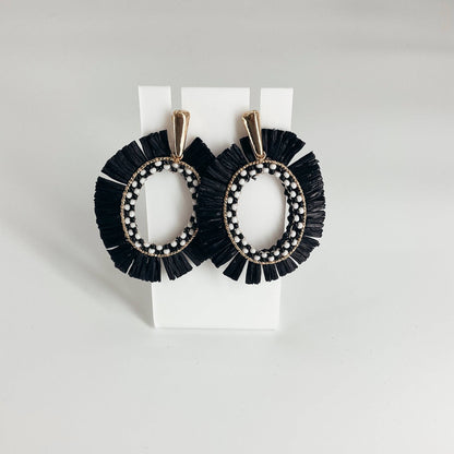 Black and White Circle Stud Earrings - Margaret’s Fine Consignment