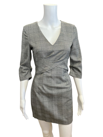 Zara Size XS Gray/Black Plaid Pre-Owned Ladies Dress