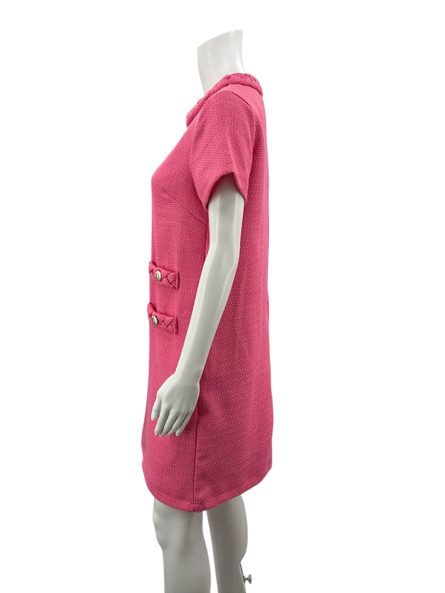 No Brand Pink Textured Pre-Owned Ladies Dress - Size Small