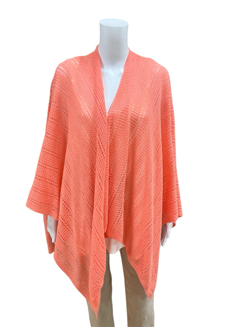 J Mclaughlin One Size Fits Most Orange Cashmere Pre-Owned Shrug