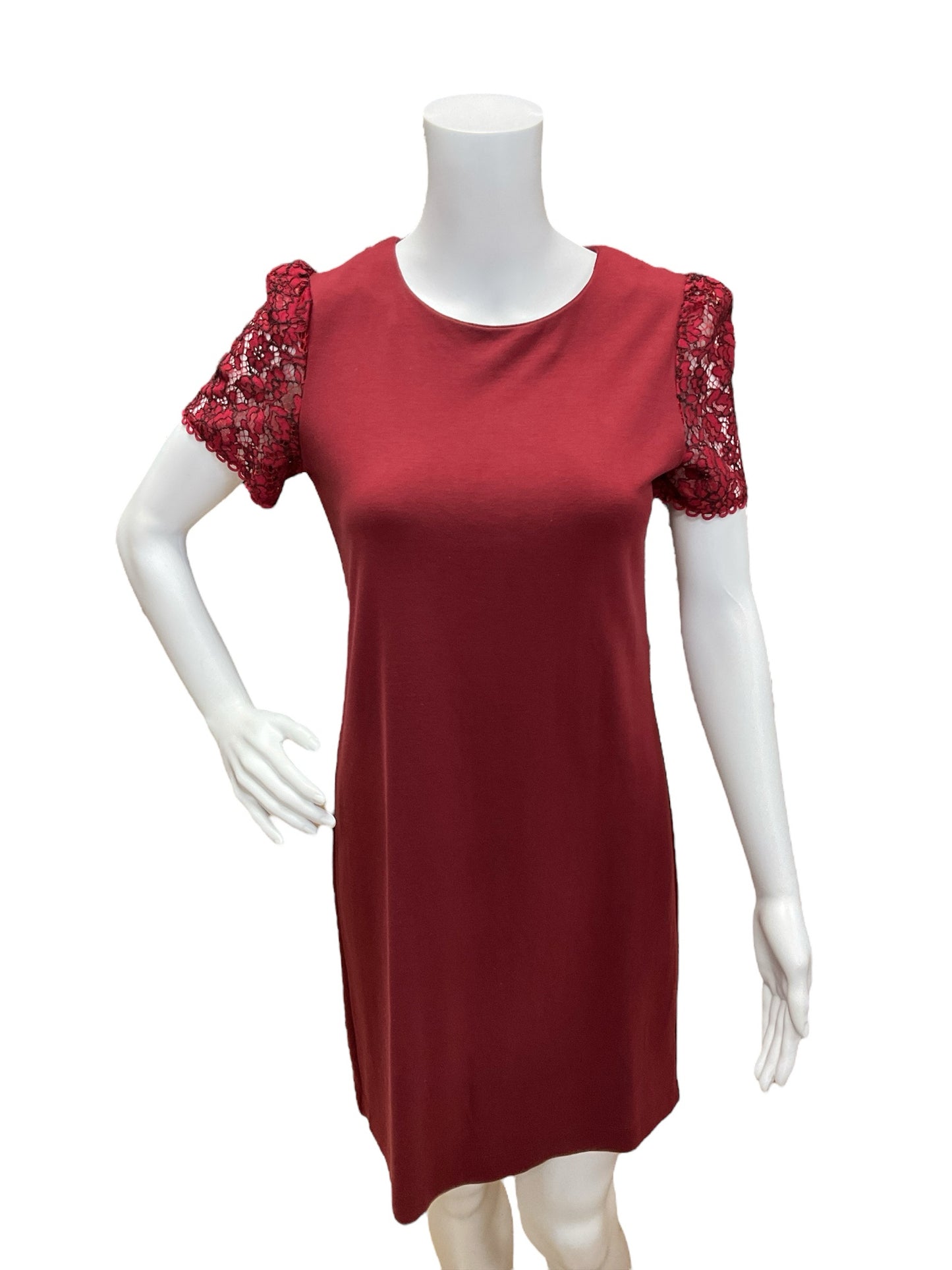 Draper James Size XS Maroon Lace Pre-Owned Dress