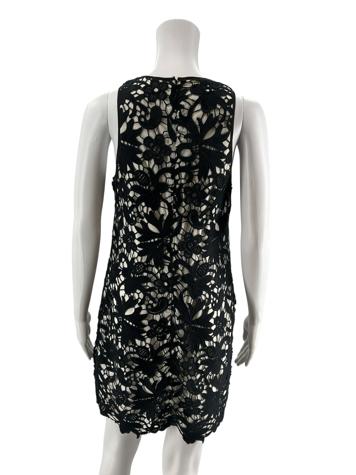 Banana Republic Black, White Embroidered Lace Sleeveless Sheath Dress Size 2 - ONLINE ONLY