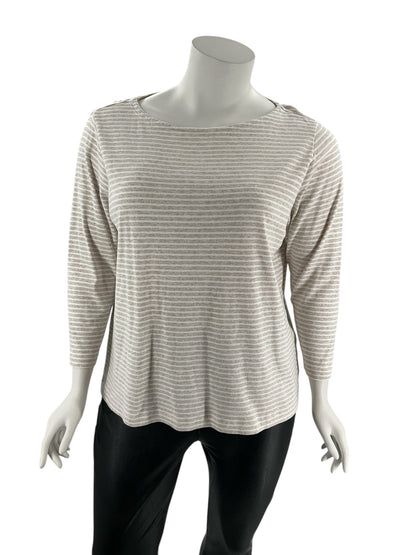 Vineyard Vines Tan/White Stripe Pre-Owned Ladies Top - Size 3X