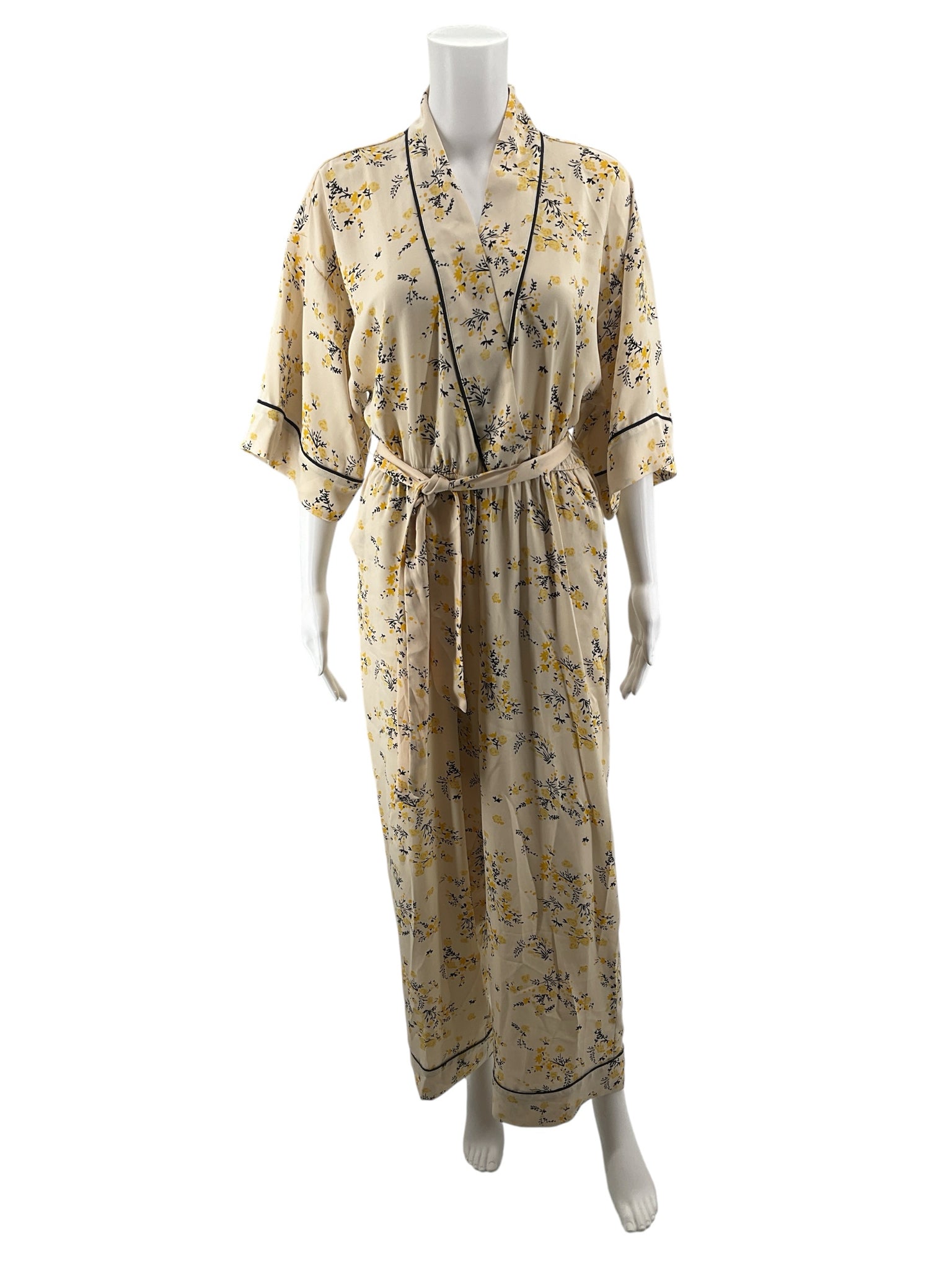 J. Crew Floral Wrap Front Kimono Jumpsuit Size Small