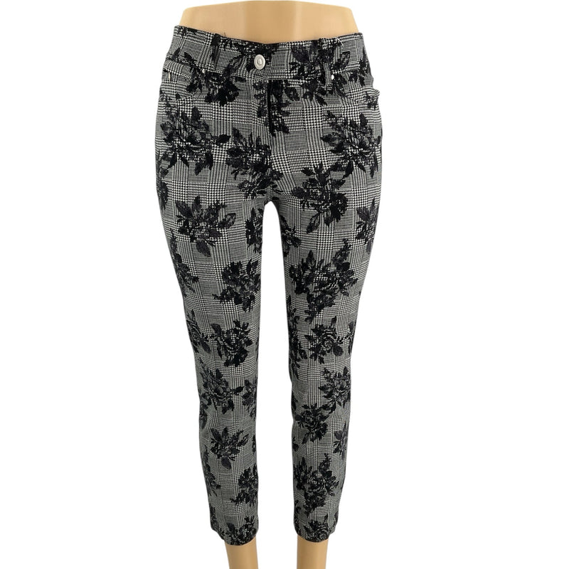 Verve Blues Navy & White Floral Stretch Pants – Size 6, Excellent Condition - Margaret’s Fine Consignment