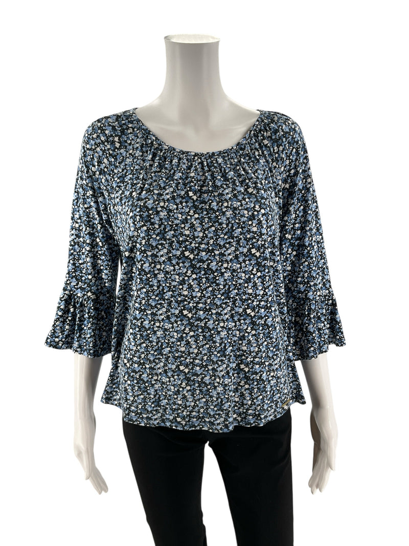 Michael Kors Navy/Multi Floral Pre-Owned Ladies Top - Size Small