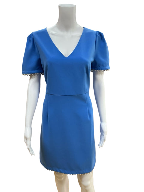 Jade by Melody Drexler Blue Mini, Cocktail, Party, A-Line, Preppy, Feminine Jade Size M Blue Pearls Pre-Owned Ladies Dress - Size M