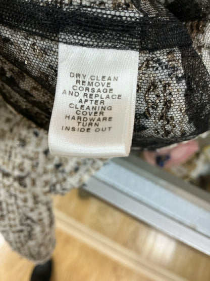 St. John Couture Cream &amp; Black Tweed Peplum Jacket USA Made Size 14