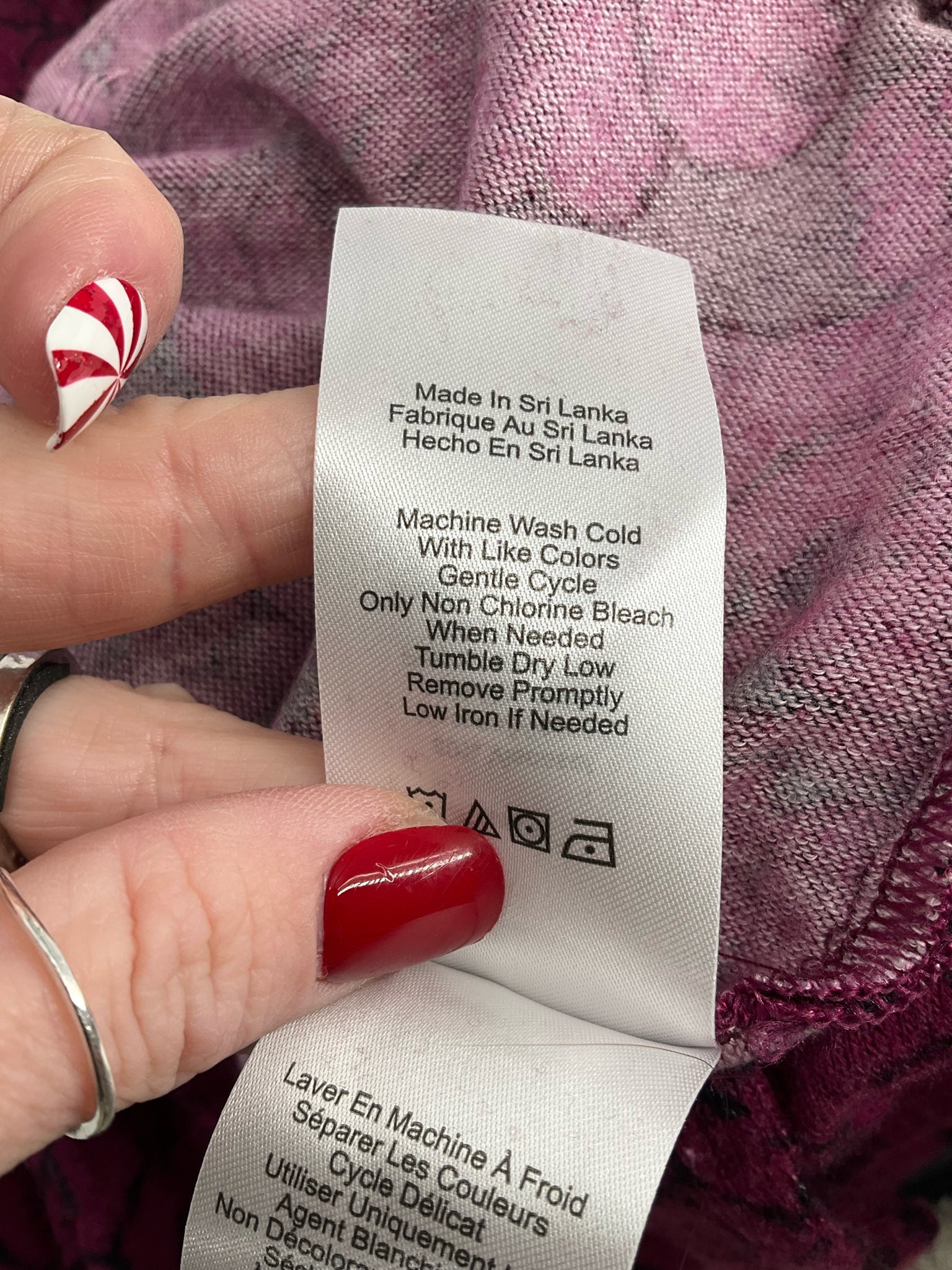 Donna Karan -  Raspberry/Black Floral Pre-Owned Ladies Casual Top - Size Medium