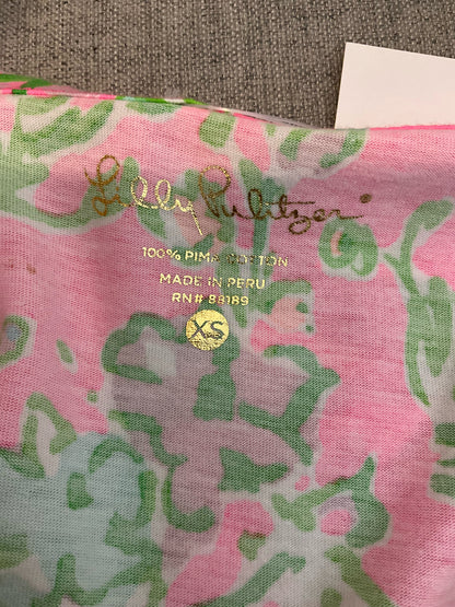Lilly Pulitzer Marlowe Dress XS Pink Floral Lobstah Roll Pima Cotton