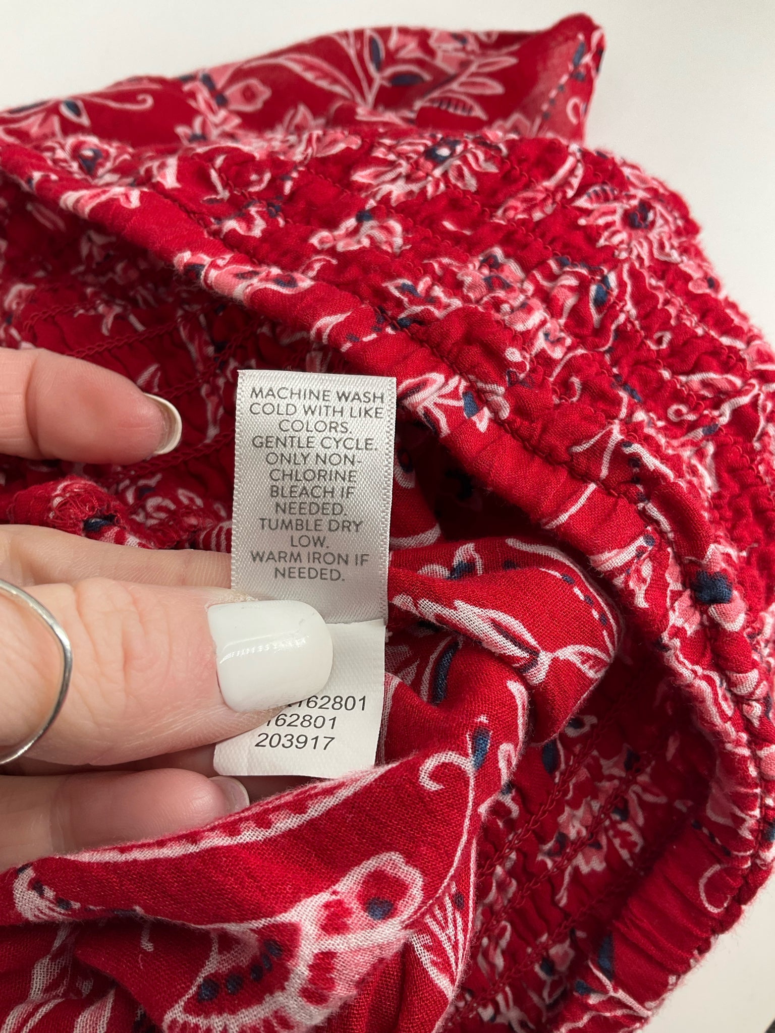 J Jill - Red/Navy Floral Pre-Owned Ladies Skirt- Size Medium