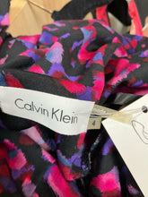 Calvin Klein black/pink/purple A-Line Draped Neck Abstract Animal Print Dress Size 4 - Size 4