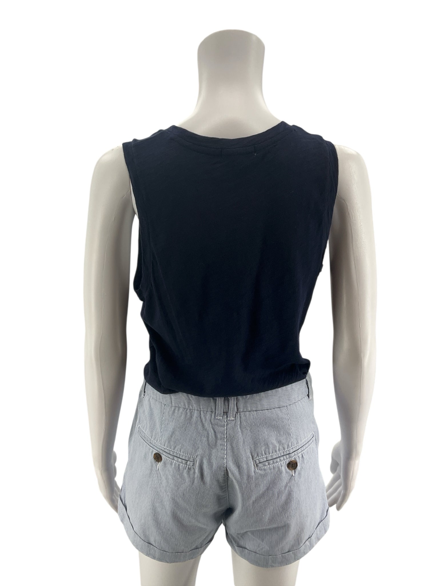 Goldie Lewinter Navy Pima Cotton Muscle Tank Top Size Medium