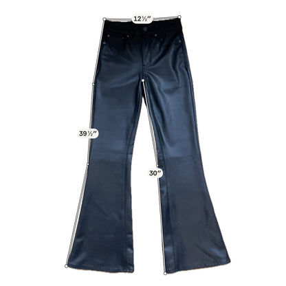 American Eagle Black Pant Faux Leather High Waisted Flare Pants Black Size 2 - Size 2