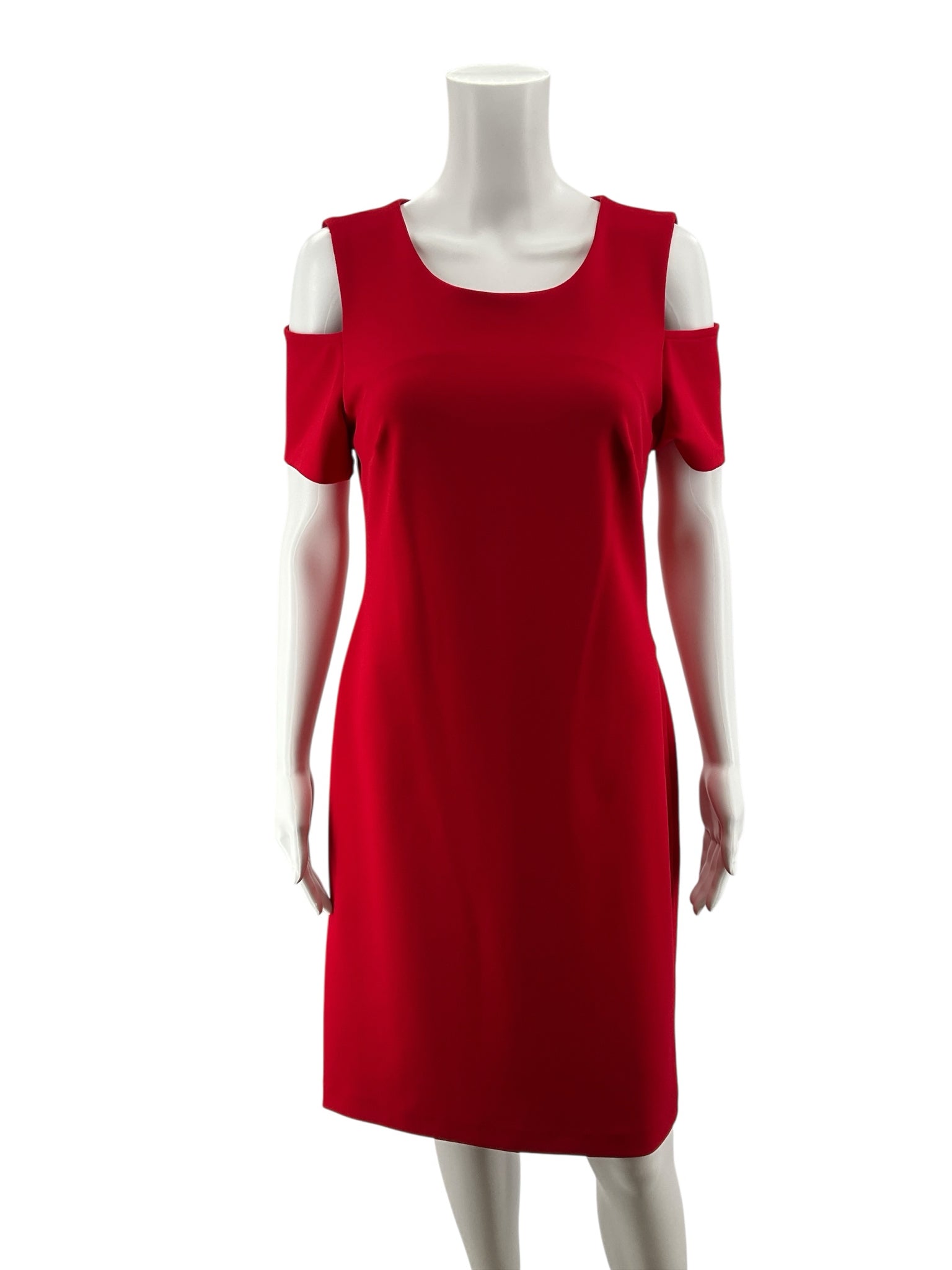 Tommy Hilfiger Red Cold Shoulder Ponte Knit Sheath Dress Size 10