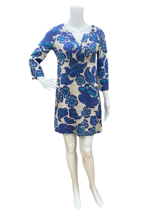 Boden Size 6 Beige/Blue Floral Dress