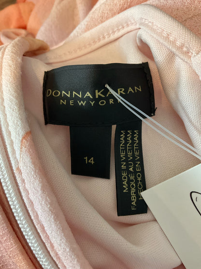 Donna Karan New York Floral Wrap Dress - Size 14 - Blush, Orange - ONLINE ONLY