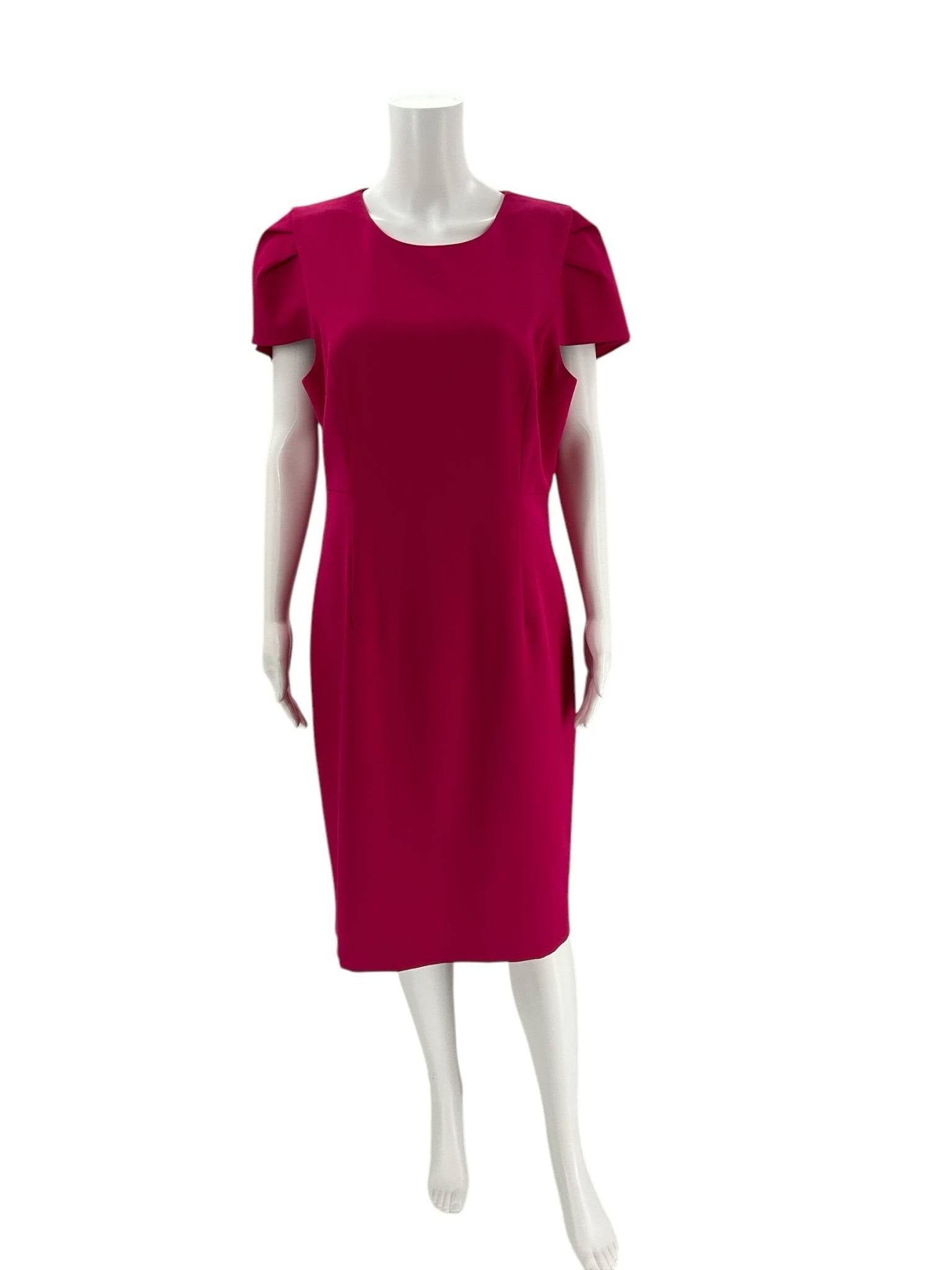 Front view of Alex Marie solid pink knee-length dress size 12, new with tags, from Margaret’s Fine Consignments.