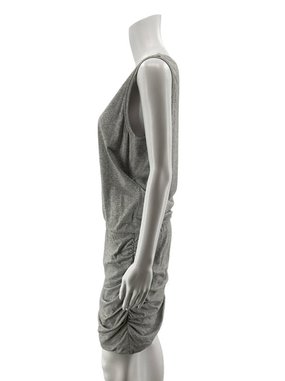 cabi Ruched Tank Dress Heather Gray Sleeveless Cotton Blend | Size Medium