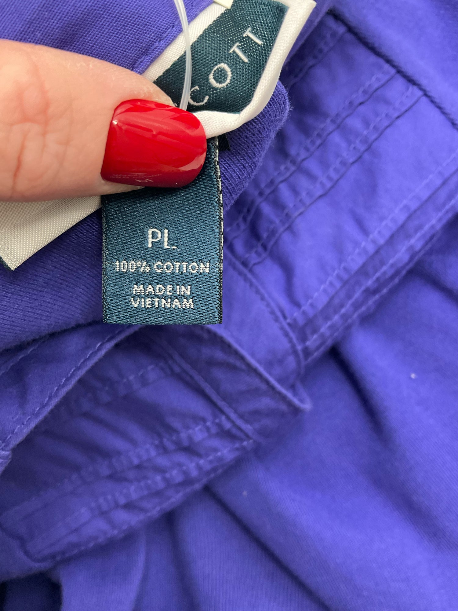 Karen Scott Purple Solid Pre-Owned Ladies Casual Top -  Size Large Petite