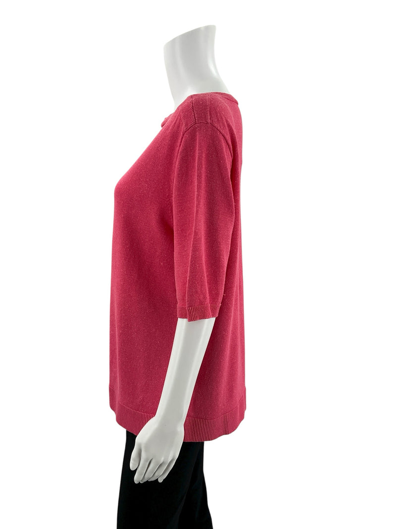 Ann Taylor Pink Solid Pre-Owned Ladies Top - Size Large