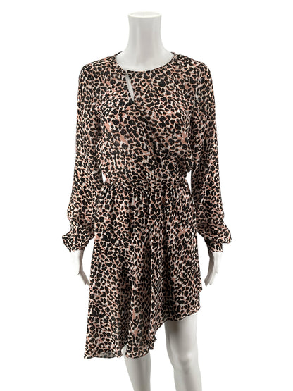 Parker Parker Kensal Leopard Print Blouson Mini Dress XS