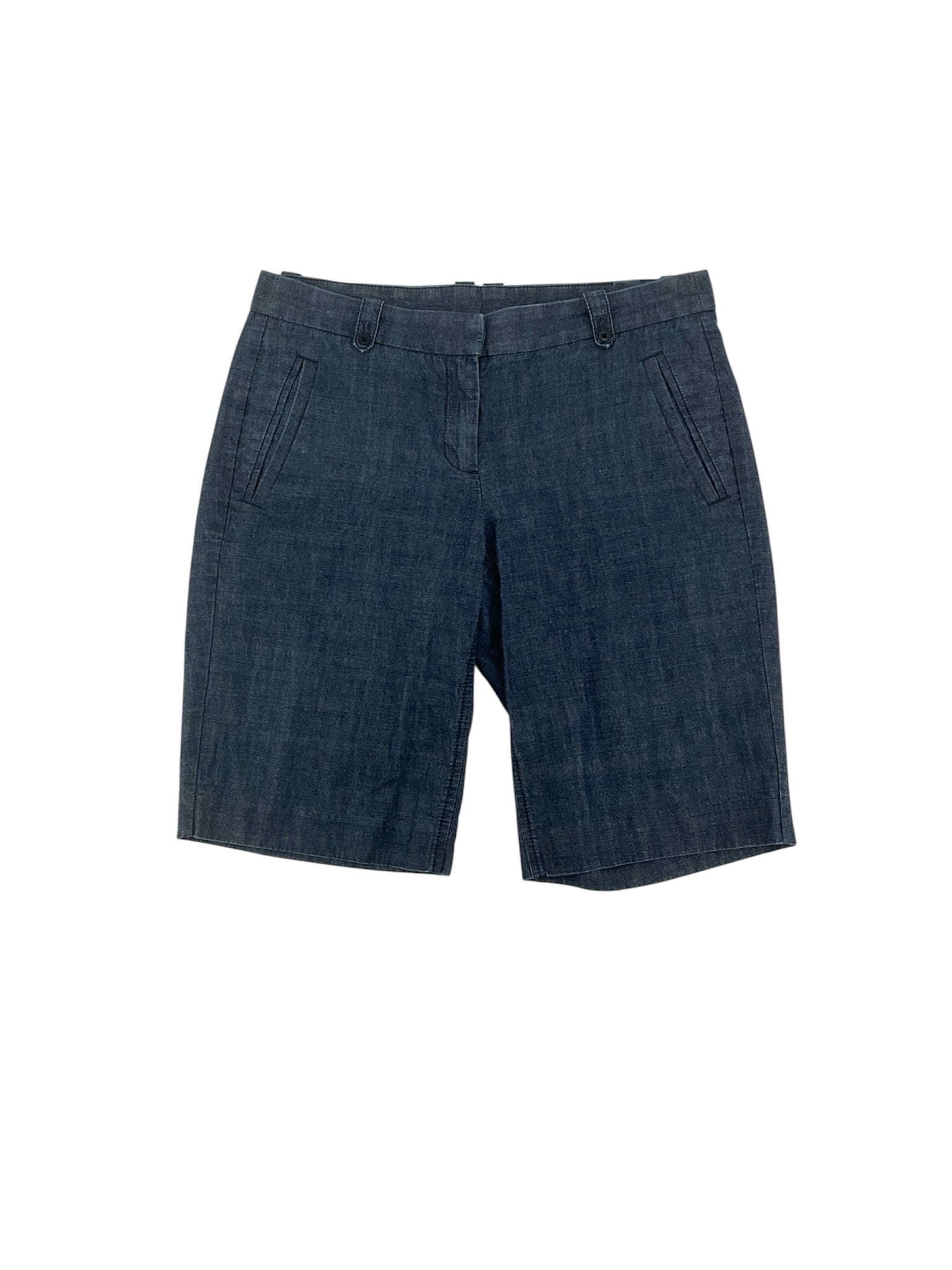 J.Crew Blue Bermuda, CityFit, Chambray, Mid-Rise, Classic Size 2 Blue Solid Shorts - Size 2
