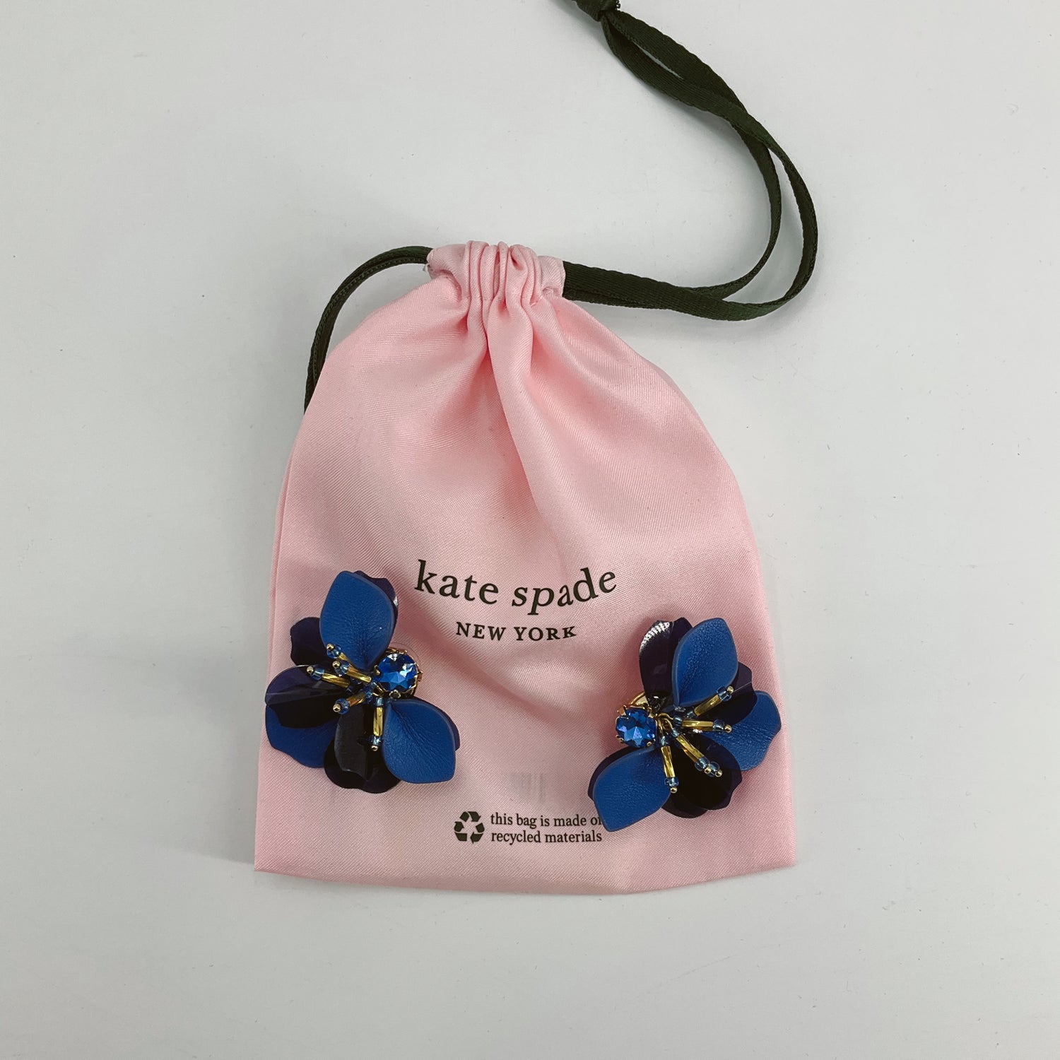 Kate Spade Into the Bloom Navy &amp; Cobalt Blue Flower Stud Earrings