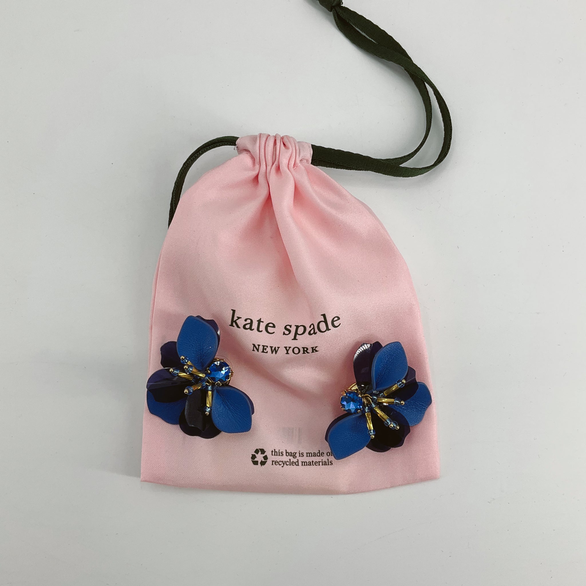 Kate Spade Into the Bloom Navy &amp; Cobalt Blue Flower Stud Earrings
