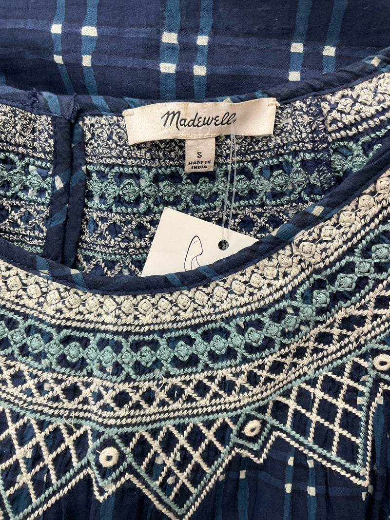 Madewell Navy Plaid Pre-Owned Ladies Dress - Size Small
