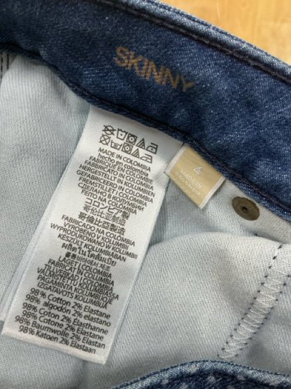 Michael Kors Skinny Fit Dot Jacquard Jeans Blue Stretch Mid Rise Size 4 - ONLINE ONLY