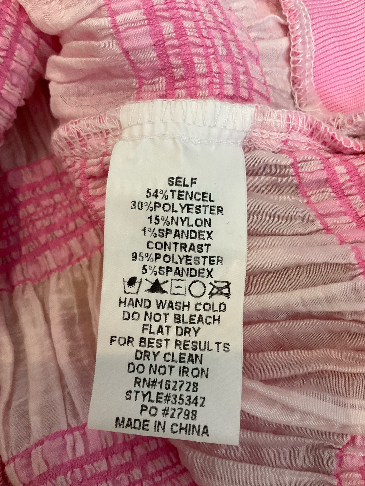 Voy Pink &amp; Ivory Striped Mixed Media Tencel Blend Cap Sleeve Top Size Large