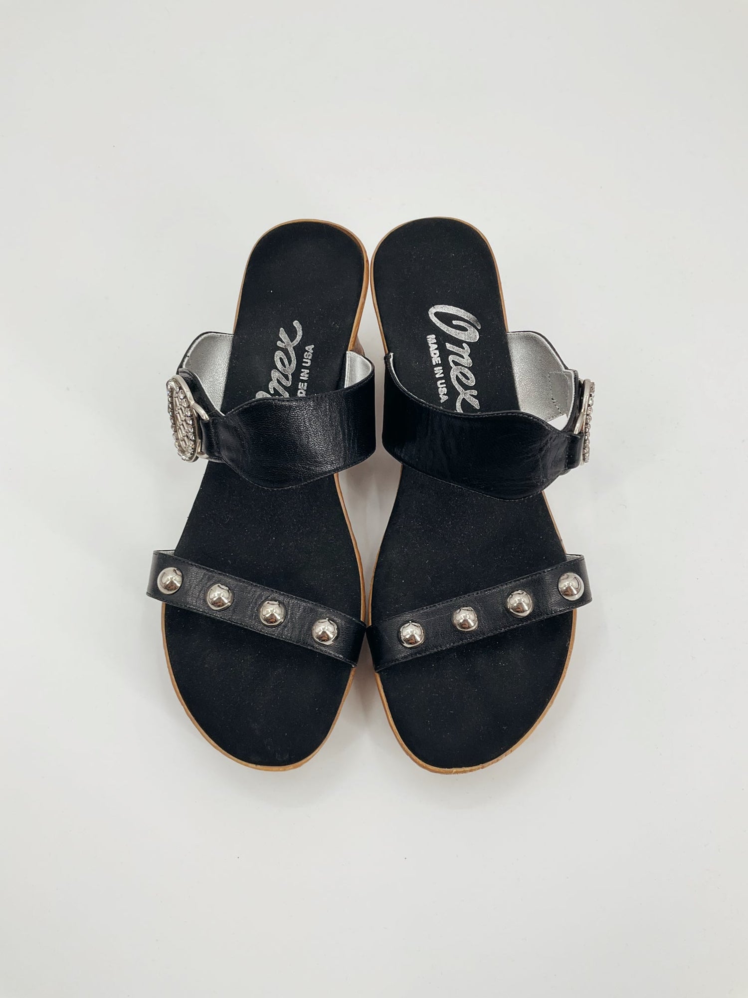 Onex Black Studded Pre-Owned Ladies Sandals - Size 9 - Margaret’s Fine Consignment