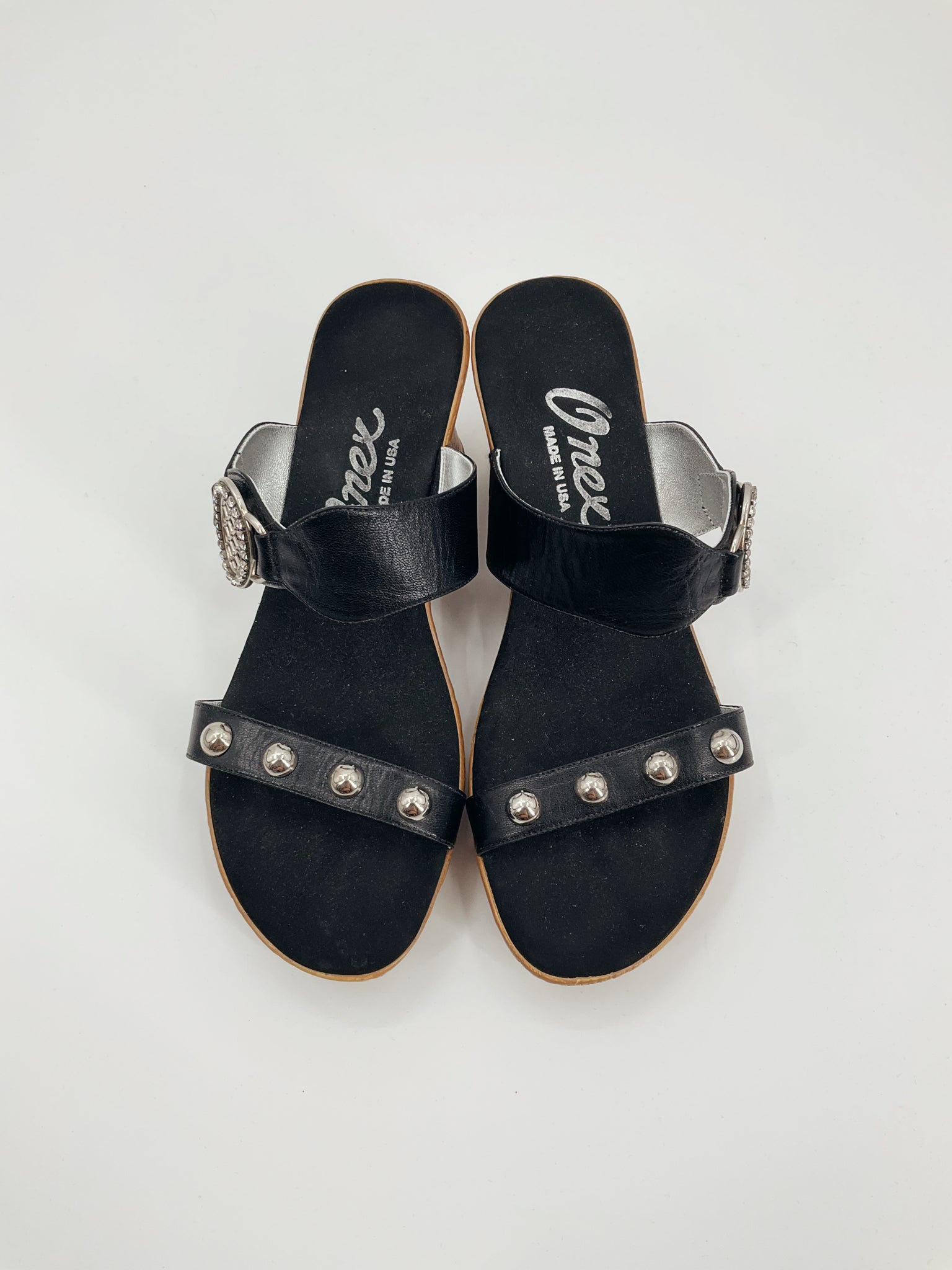 Onex Black Studded Pre-Owned Ladies Sandals - Size 9 - Margaret’s Fine Consignment