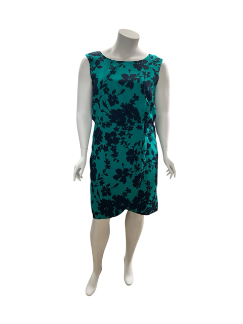 Ann Taylor Size 18 Green/Navy Floral Dress