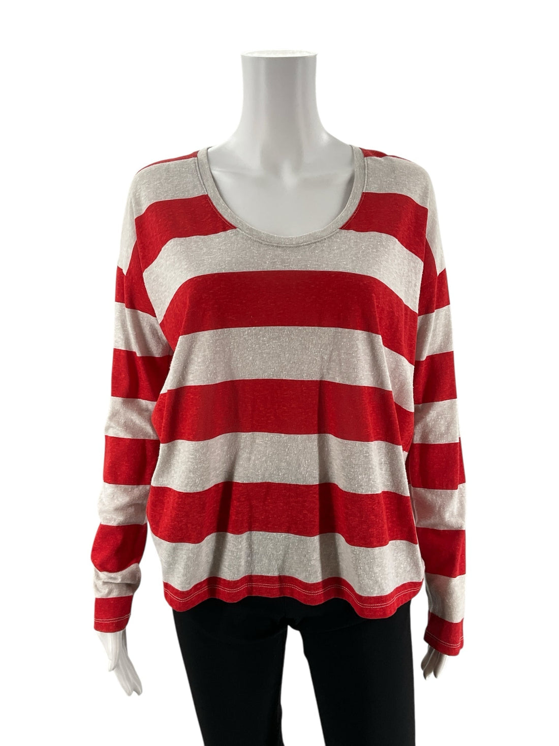 Gap Red/Gray Stripe Pre-Owned Ladies Top - Size Small - Margaret’s Fine Consignment