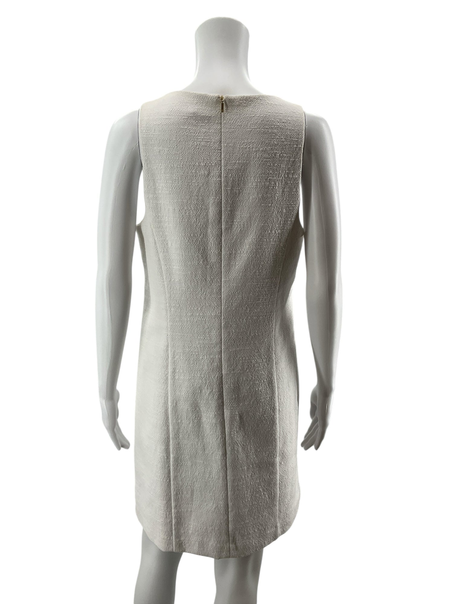 Trina Turk Aja Boucle Sleeveless Shift Dress White Size 8