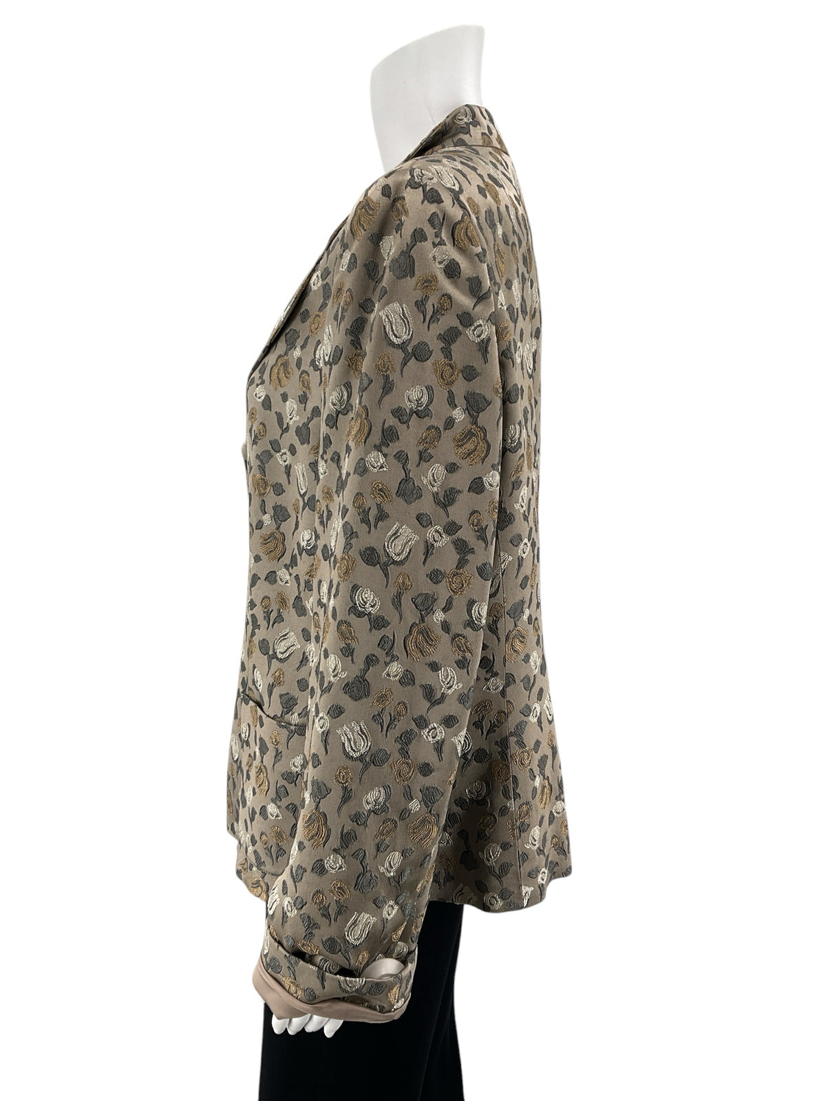 Armani Collezioni Vintage Metallic Floral Jacquard Blazer Made in Italy Size 16
