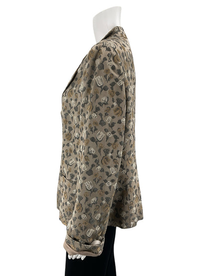 Armani Collezioni Vintage Metallic Floral Jacquard Blazer Made in Italy Size 16