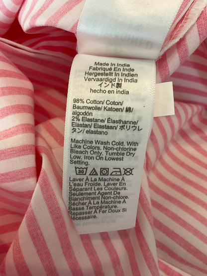 J. Crew Striped Sleeveless Button-Down Top Pink White XS