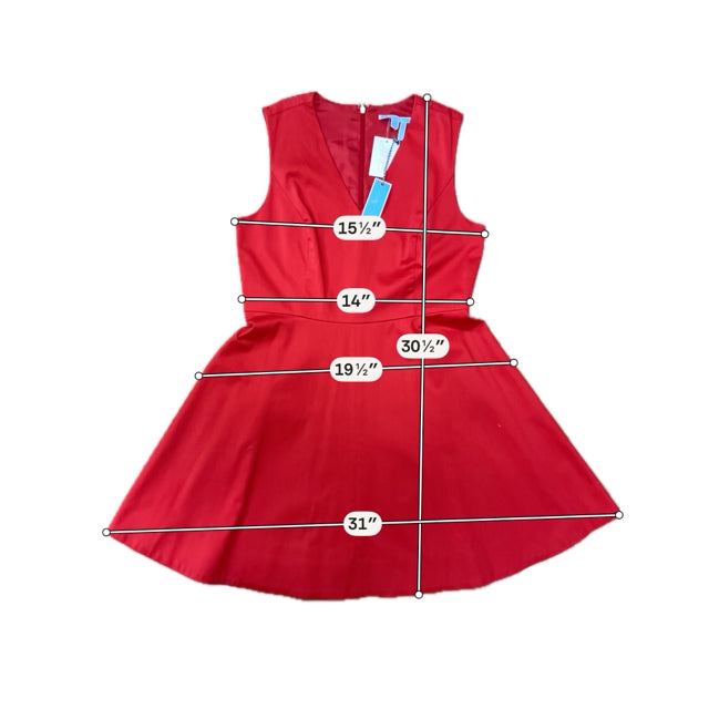 Draper James Red Fit and Flare Red V-Neck Fit &amp; Flare Dress Size 14 NWT - Size 14