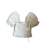Antonio Melani ecru Peplum Karter Ruffle Puff Sleeve Linen Blend Peplum Blouse Ecru Size 2 - Size 2