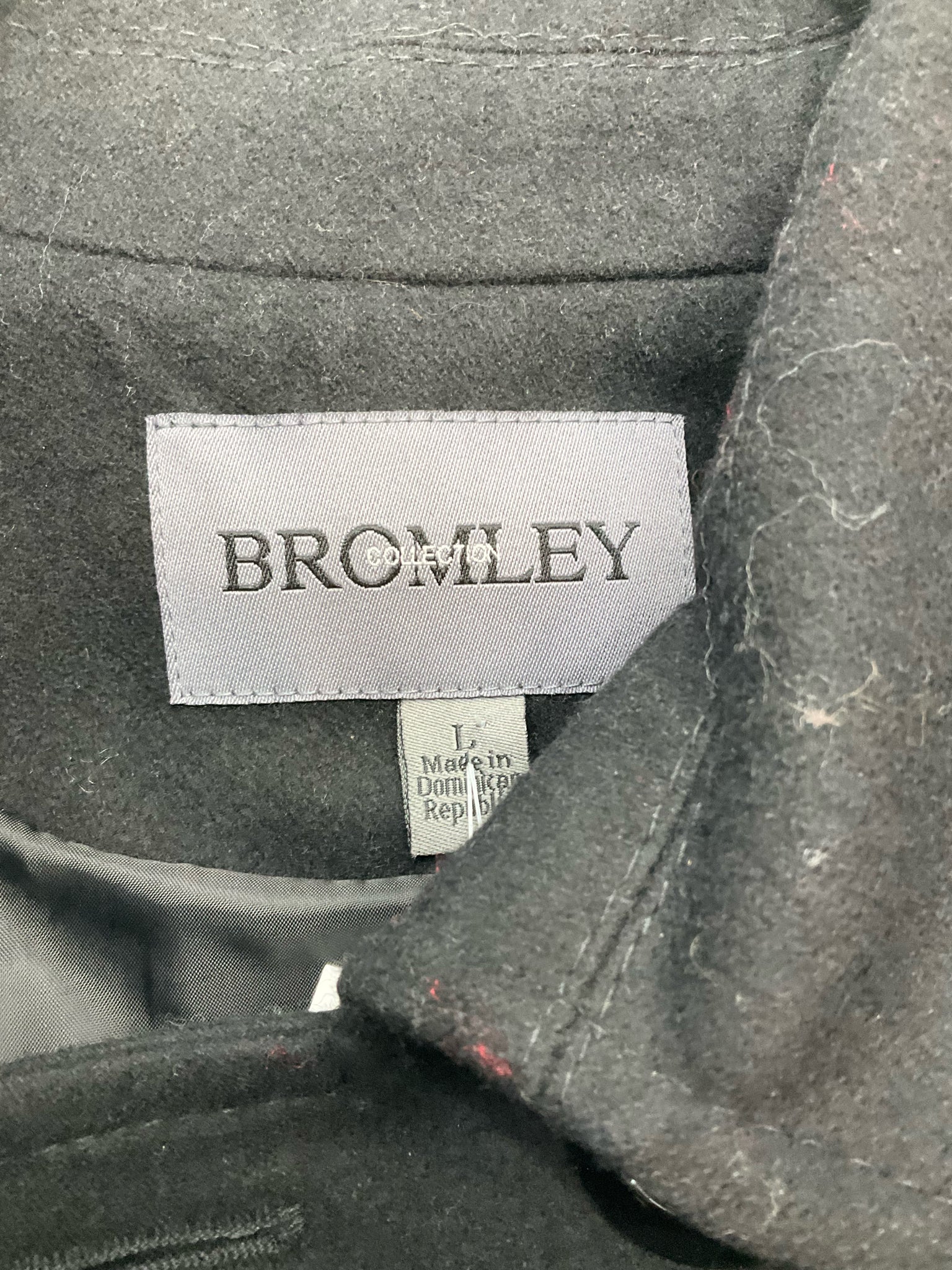 Bromly Black Solid Pre-Owned Coat - Size Large
