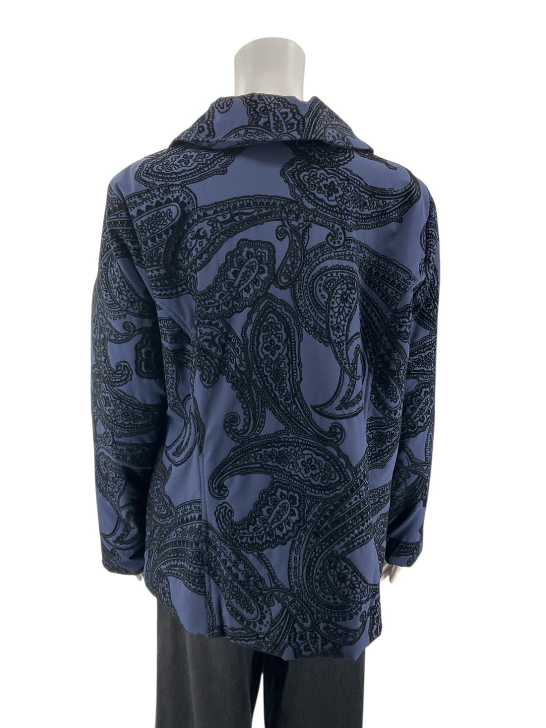 Zenergy Blue/Black Paisley Pre-Owned Ladies Jacket - Size Large - Margaret’s Fine Consignment
