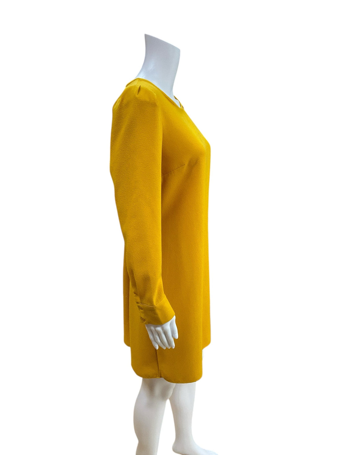 WhoWhatWear Mustard Solid Pre-Owned Ladies Dress - Size Medium - Margaret’s Fine Consignment