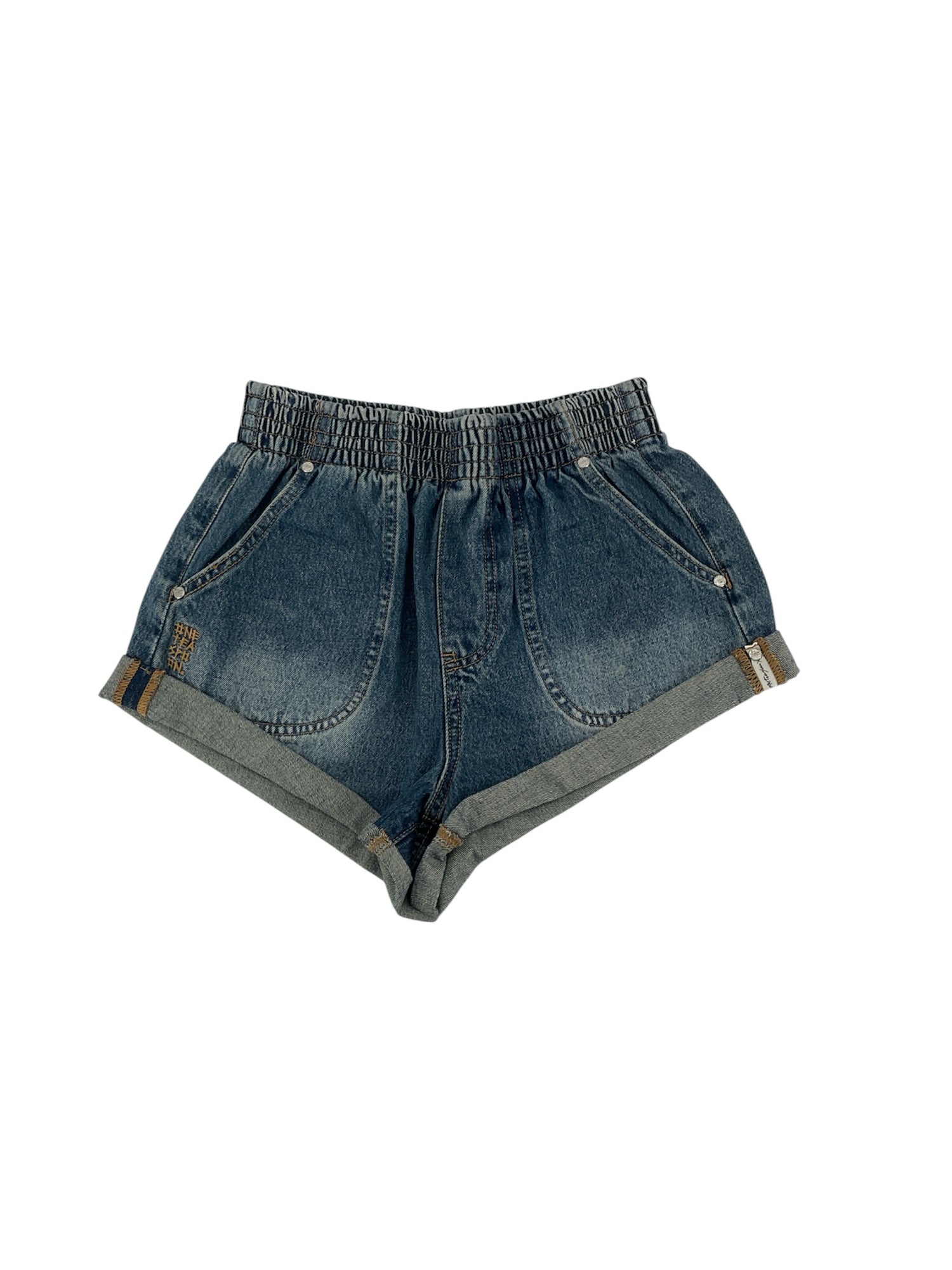 One Teaspoon Blue Shorts Hunters Blue Denim Shorts Elastic Waist Size XS - Size XS